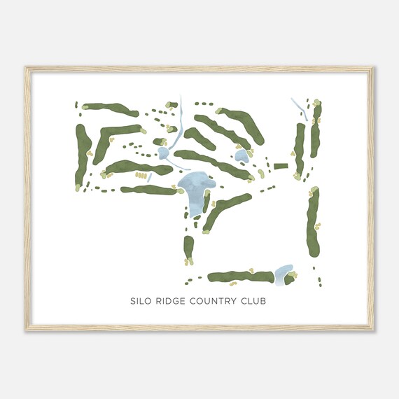 Silo Ridge Country Club Missouri Modern Watercolor Map Golfer Gift Golf Wall Art Golf Poster Print Course Layout
