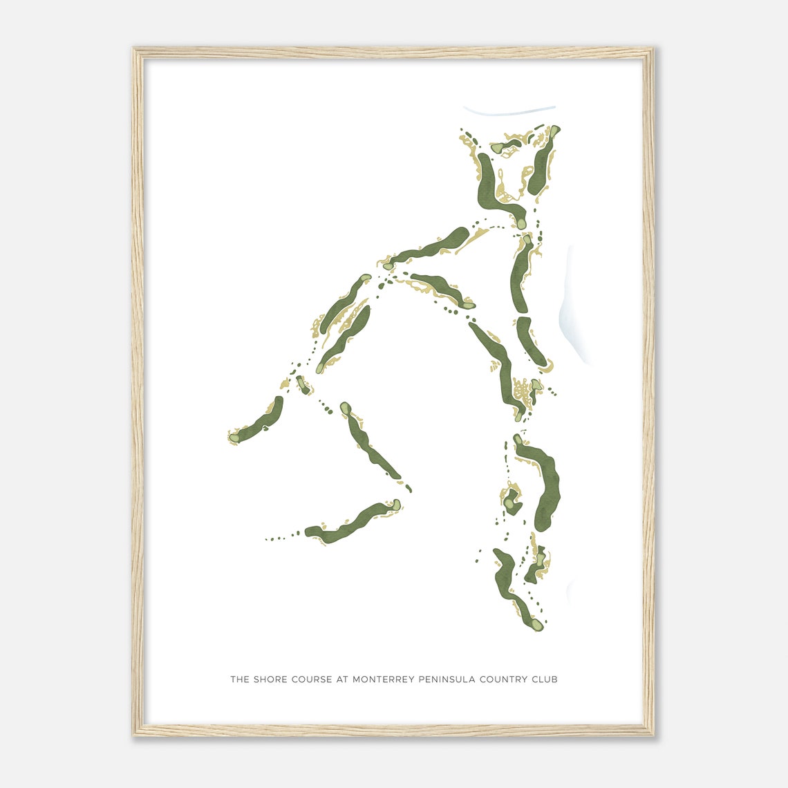 Shore Course Monterrey Peninsula Country Club Golf Map Poster