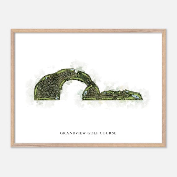 Grandview Golf Course In Sun City West Arizona Classic Watercolor Map Golfer Gift Golf Wall Art Golf Poster Print Course Layout