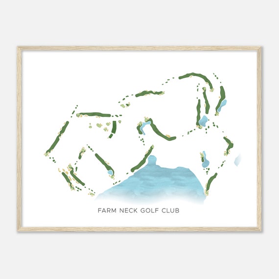 Farm Neck Golf Club Massachusetts Modern Watercolor Map Golfer Gift Golf Wall Art Golf Poster Print Course Layout