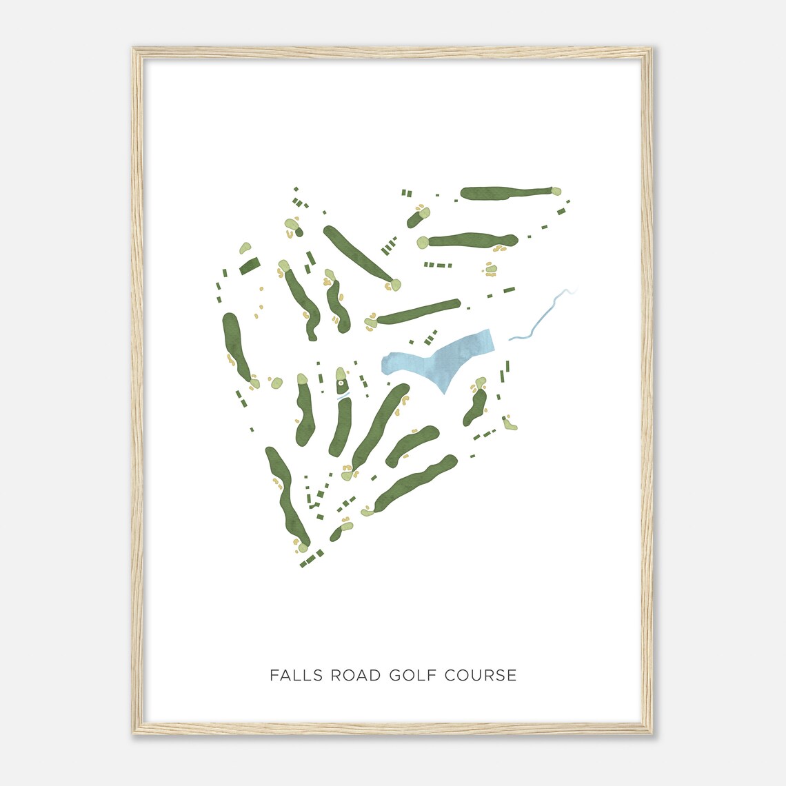 Falls Road Golf Course Maryland Modern Watercolor Map Poster - Image 2