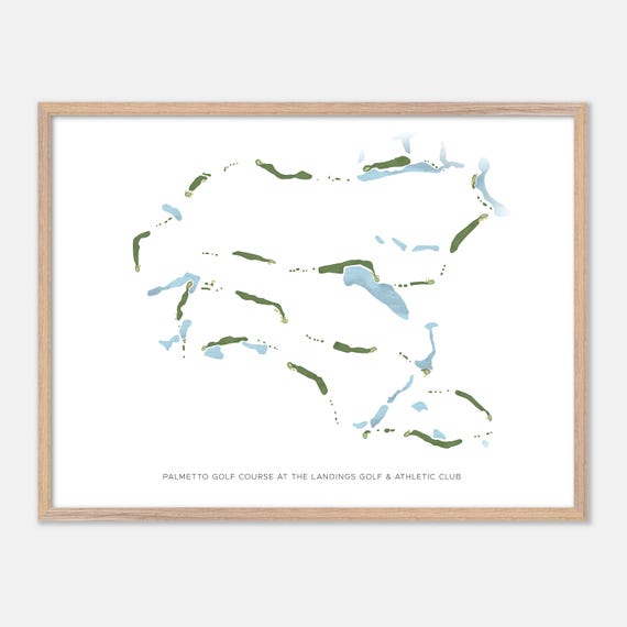 Palmetto Golf Course At The Landings Golf Athletic Club In Savannah Georgia Modern Watercolor Map Golfer Gift Golf Wall Art