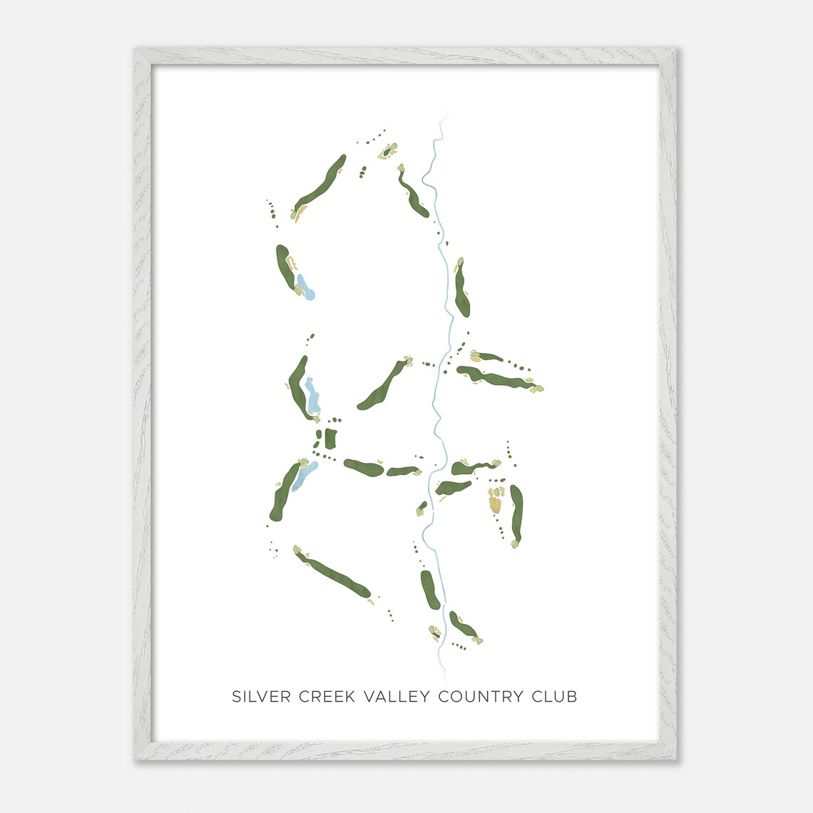 Silver Creek Valley Country Club Golf Course Map Minimalist Poster - Image 2