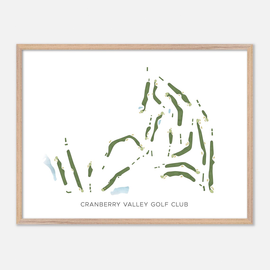 Cranberry Valley Golf Club Massachusetts Modern Watercolor Map Poster
