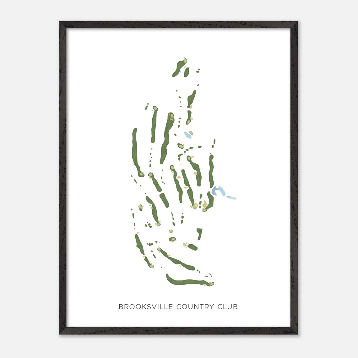 Brooksville Country Club Florida Modern Watercolor Map Golf Poster - Image 3