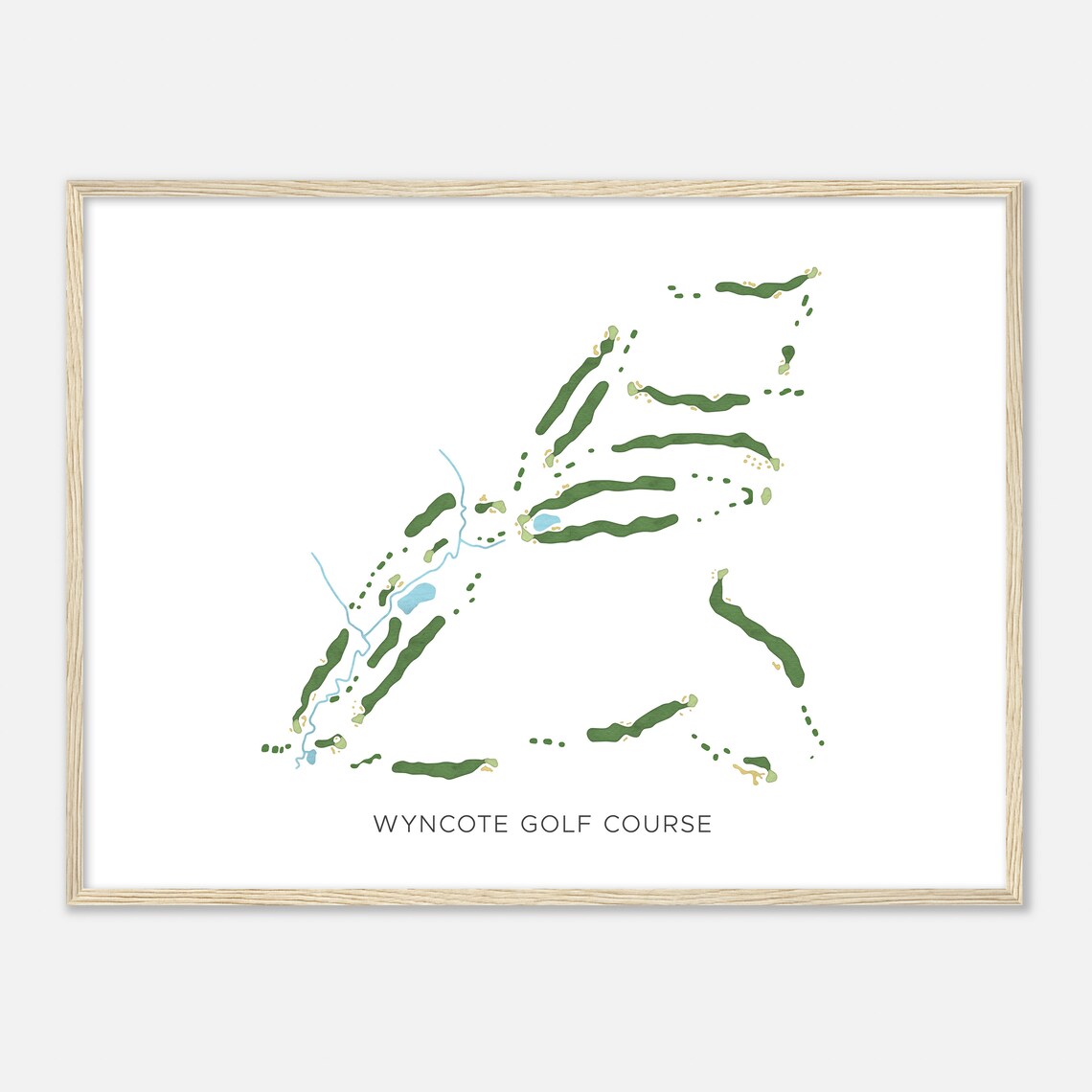 Wyncote Golf Course Pennsylvania Modern Watercolor Map Golfer Gift Golf Wall Art Golf Poster Print Course Layout - Image 2