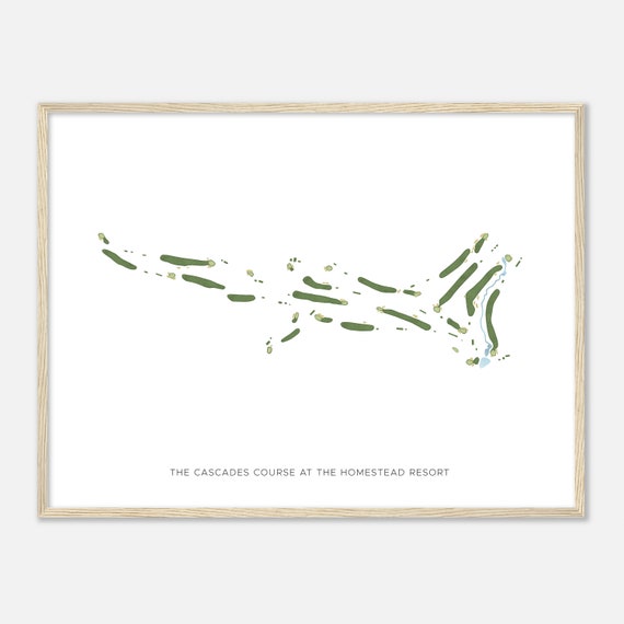 The Cascades Course At The Homestead Resort Virginia Modern Watercolor Map Golfer Gift Golf Wall Art Golf Poster Print
