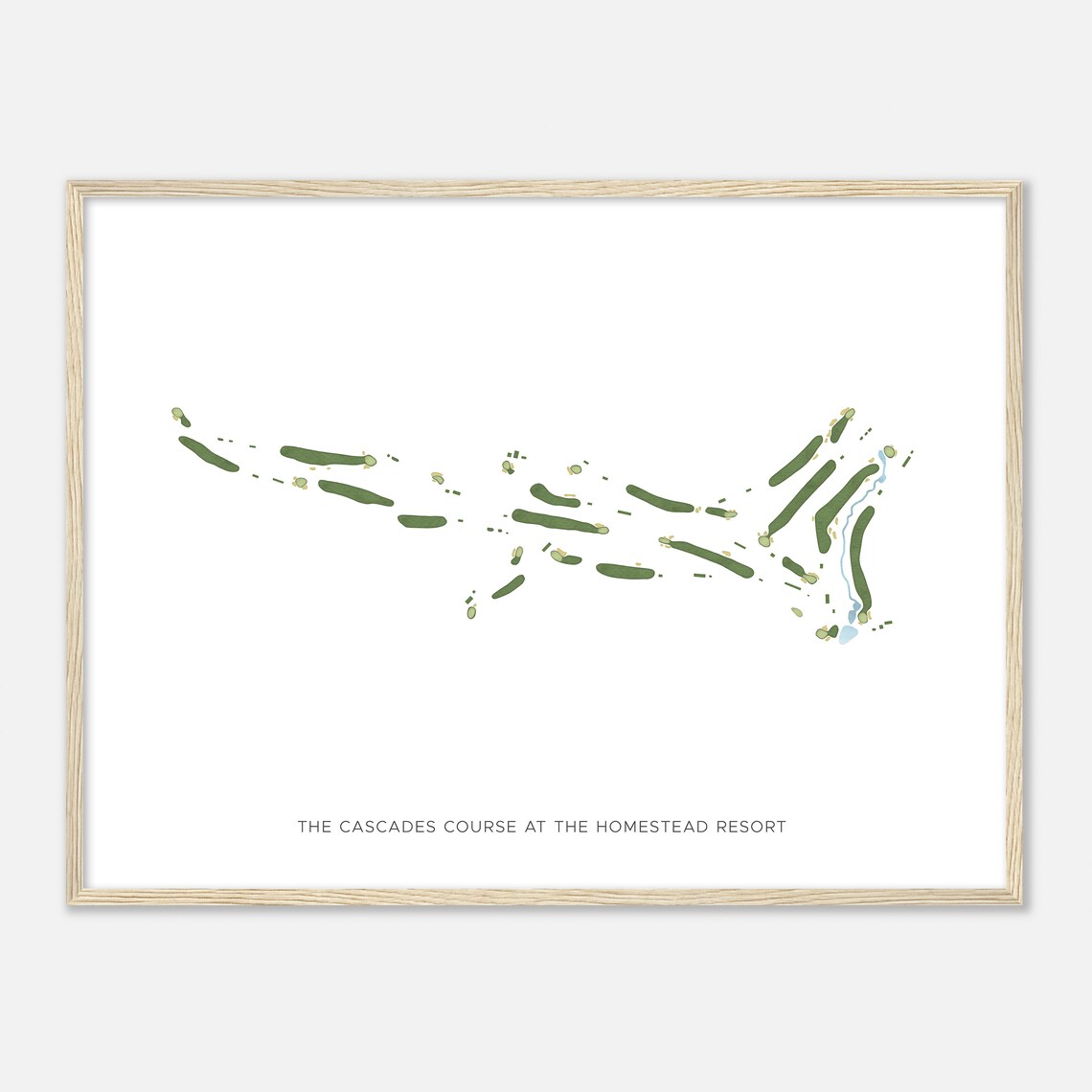 The Cascades Course At The Homestead Resort Modern Watercolor Golf Map Poster