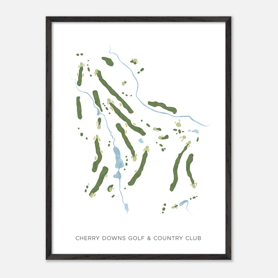 Cherry Downs Golf Club Pickering Modern Watercolor Map Poster - Image 2