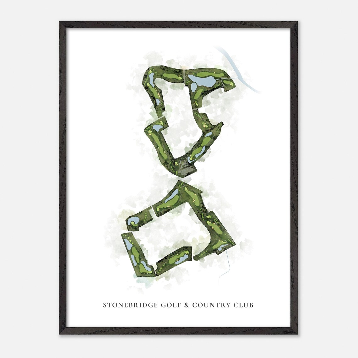 Stonebridge Golf & Country Club Canada Classic Watercolor Golf Map Poster - Image 2