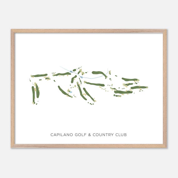 Capilano Golf Country Club In Canada Modern Watercolor Map Golfer Gift Golf Wall Art Golf Poster Print Course Layout