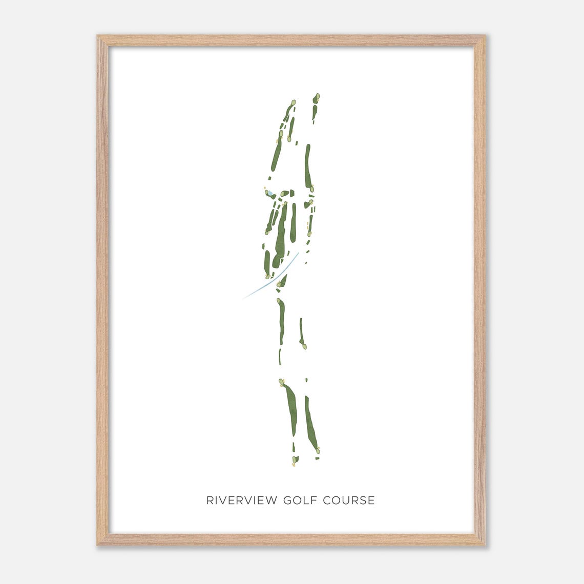 Riverview Golf Course Minimalist Watercolor Fairway Map Poster - Image 6