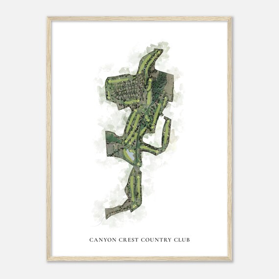 Canyon Crest Country Club California Classic Watercolor Map Golfer Gift Golf Wall Art Golf Poster Print Course Layout