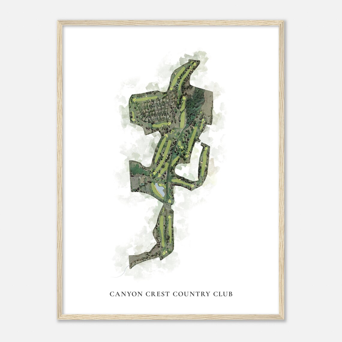 Canyon Crest Country Club California Classic Watercolor Golf Map Print