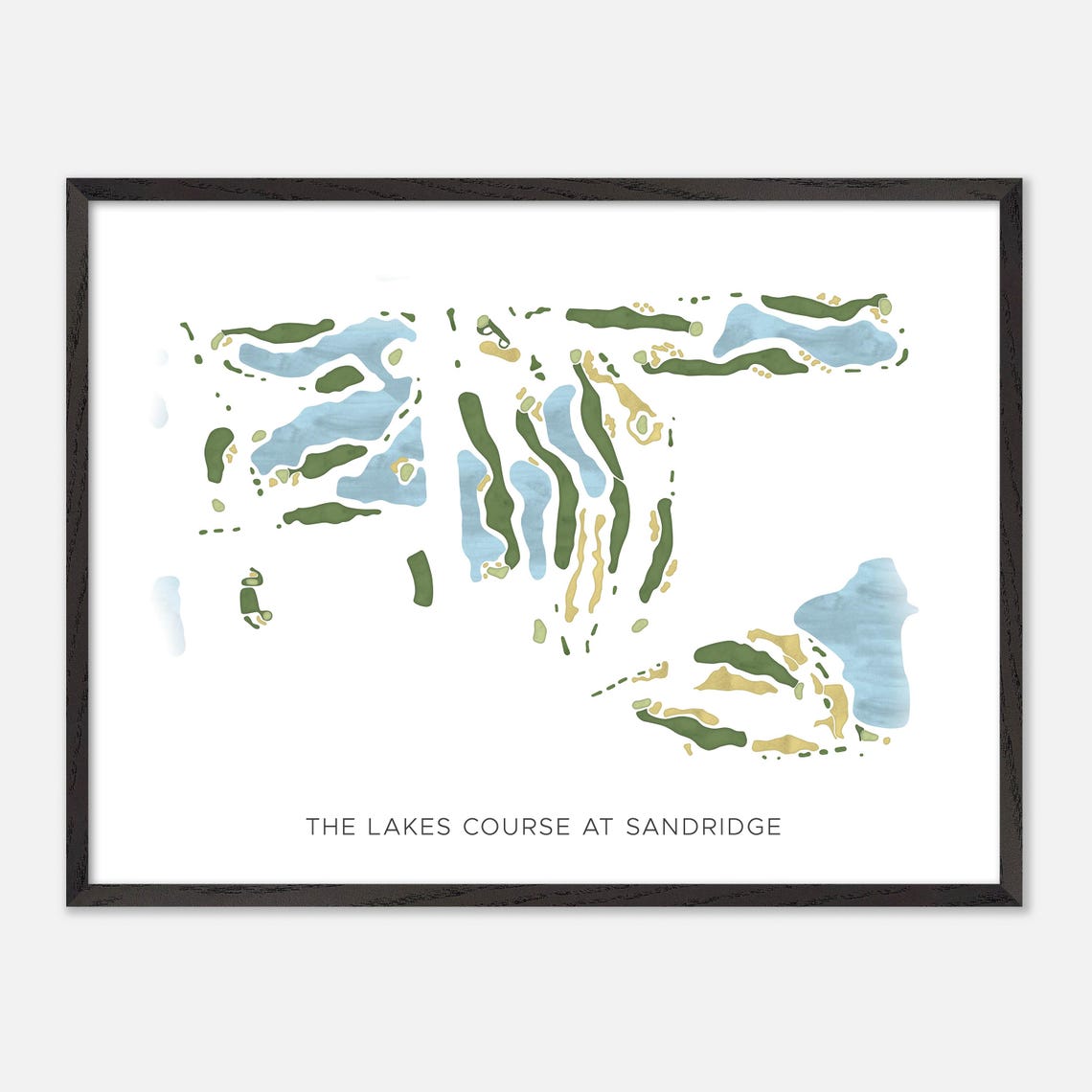 The Lakes Course At Sandridge Minimalist Map Style Golf Poster - Image 4