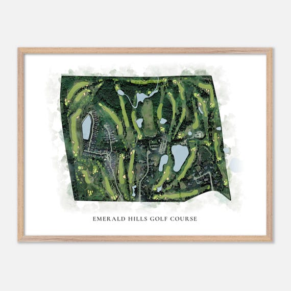 Emerald Hills Golf Course In Canada Classic Watercolor Map Golfer Gift Golf Wall Art Golf Poster Print Course Layout