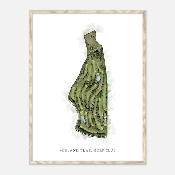 Midland Trail Golf Club Kentucky Classic Watercolor Map Golfer Gift Golf Wall Art Golf Poster Print Course Layout