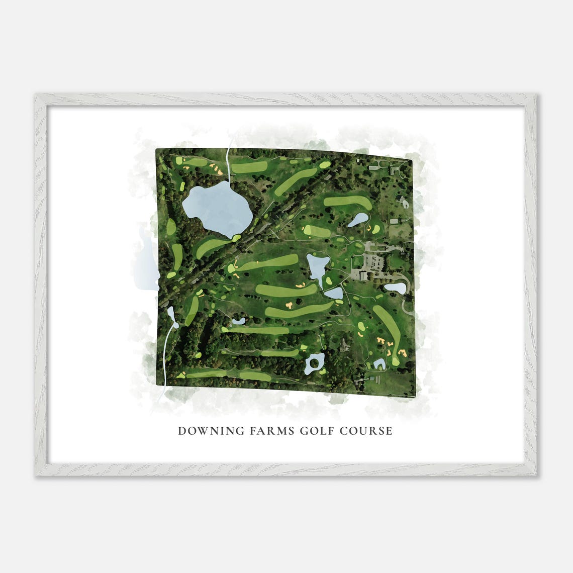 Downing Farms Golf Course Watercolor Map Art Golfer Gift Poster - Image 4