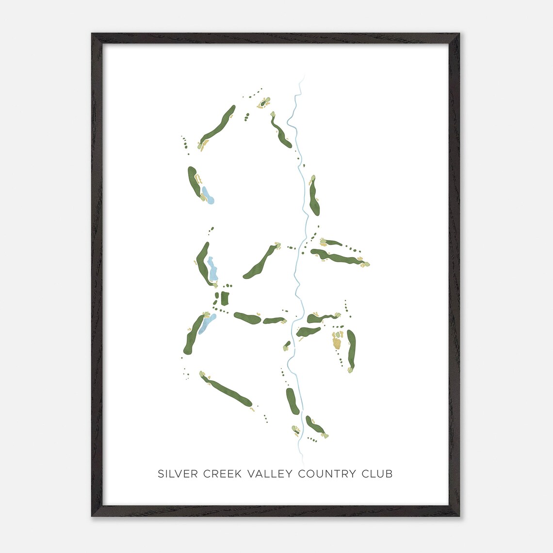 Silver Creek Valley Country Club Golf Course Map Minimalist Poster - Image 3