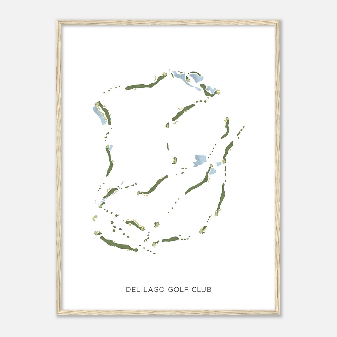 Del Lago Golf Club Arizona Modern Watercolor Map Golfer Gift Poster