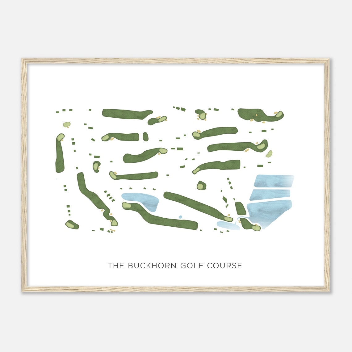 The Buckhorn Golf Course Texas Modern Watercolor Golf Map Poster