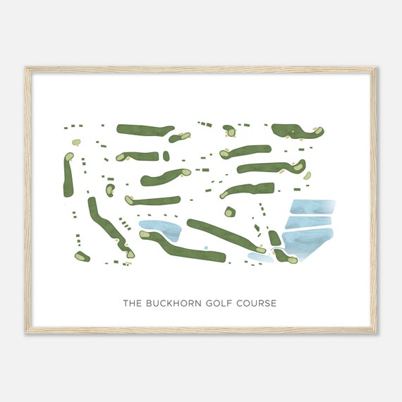 The Buckhorn Golf Course Texas Modern Watercolor Map Golfer Gift Golf Wall Art Golf Poster Print Course Layout