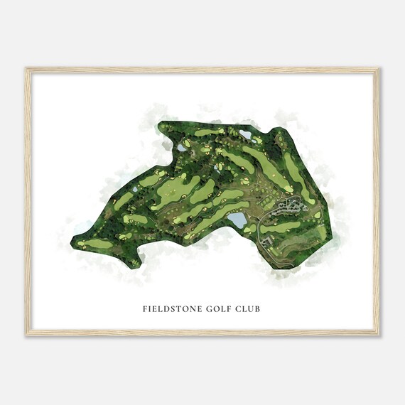 Fieldstone Golf Club Classic Watercolor Golf Course Map Poster