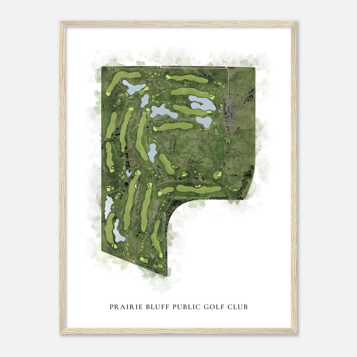 Prairie Bluff Public Golf Club Classic Watercolor Map Gift Print - Image 2