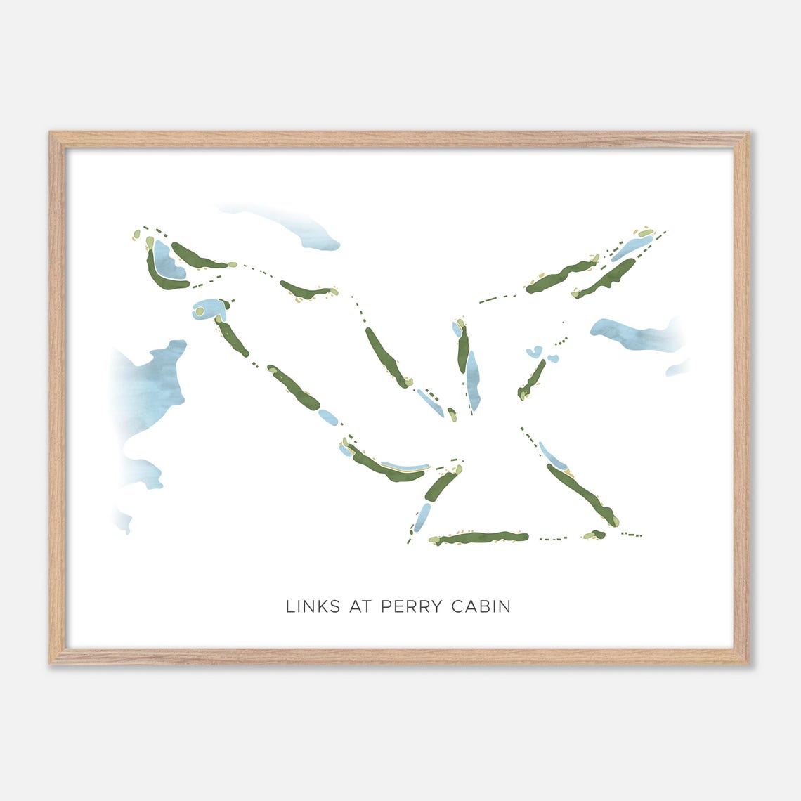 Links At Perry Cabin Modern Minimalist Golf Course Map Poster