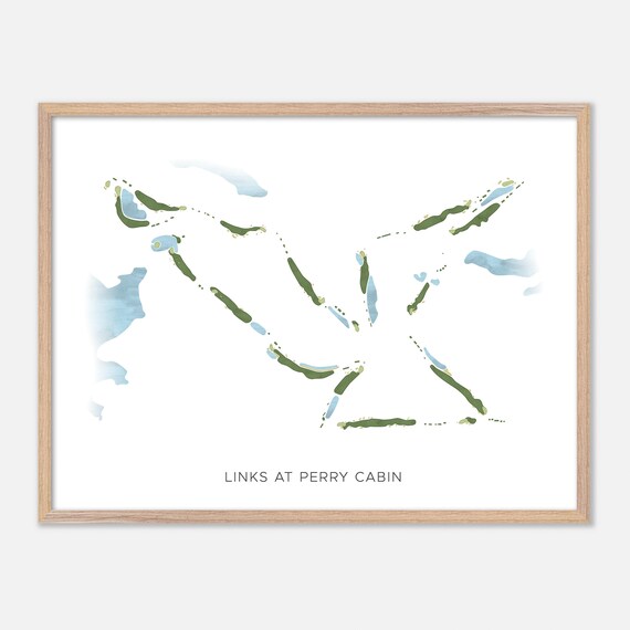 Links At Perry Cabin Modern Minimalist Golf Course Map Poster
