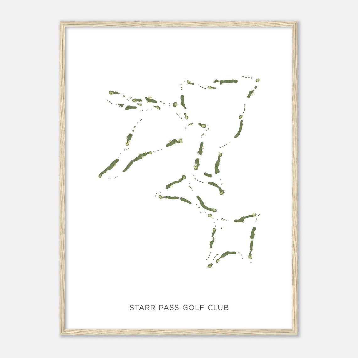 Starr Pass Golf Club Modern Watercolor Golf Course Map Poster - Image 2