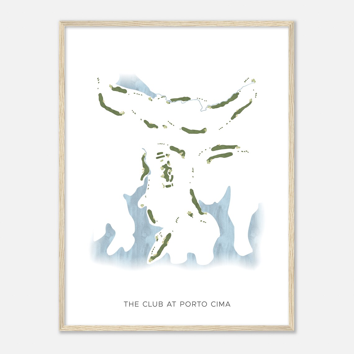 The Club At Porto Cima Minimalist Watercolor Golf Course Map Poster