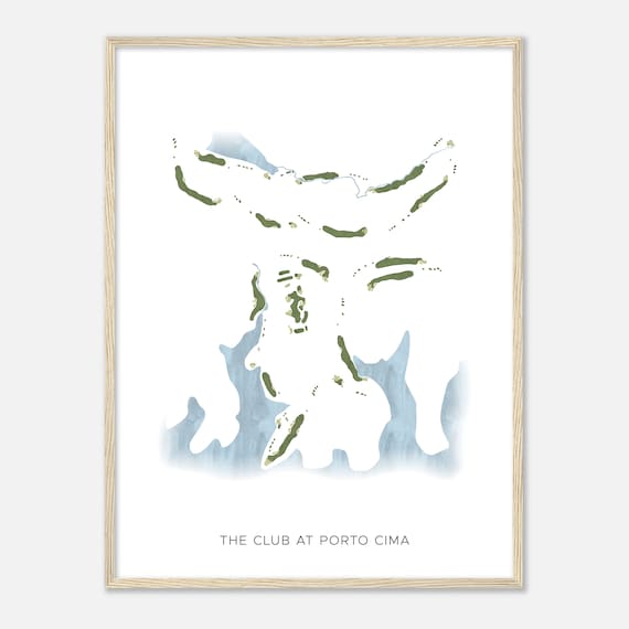 The Club At Porto Cima Missouri Modern Watercolor Map Golfer Gift Golf Wall Art Golf Poster Print Course Layout