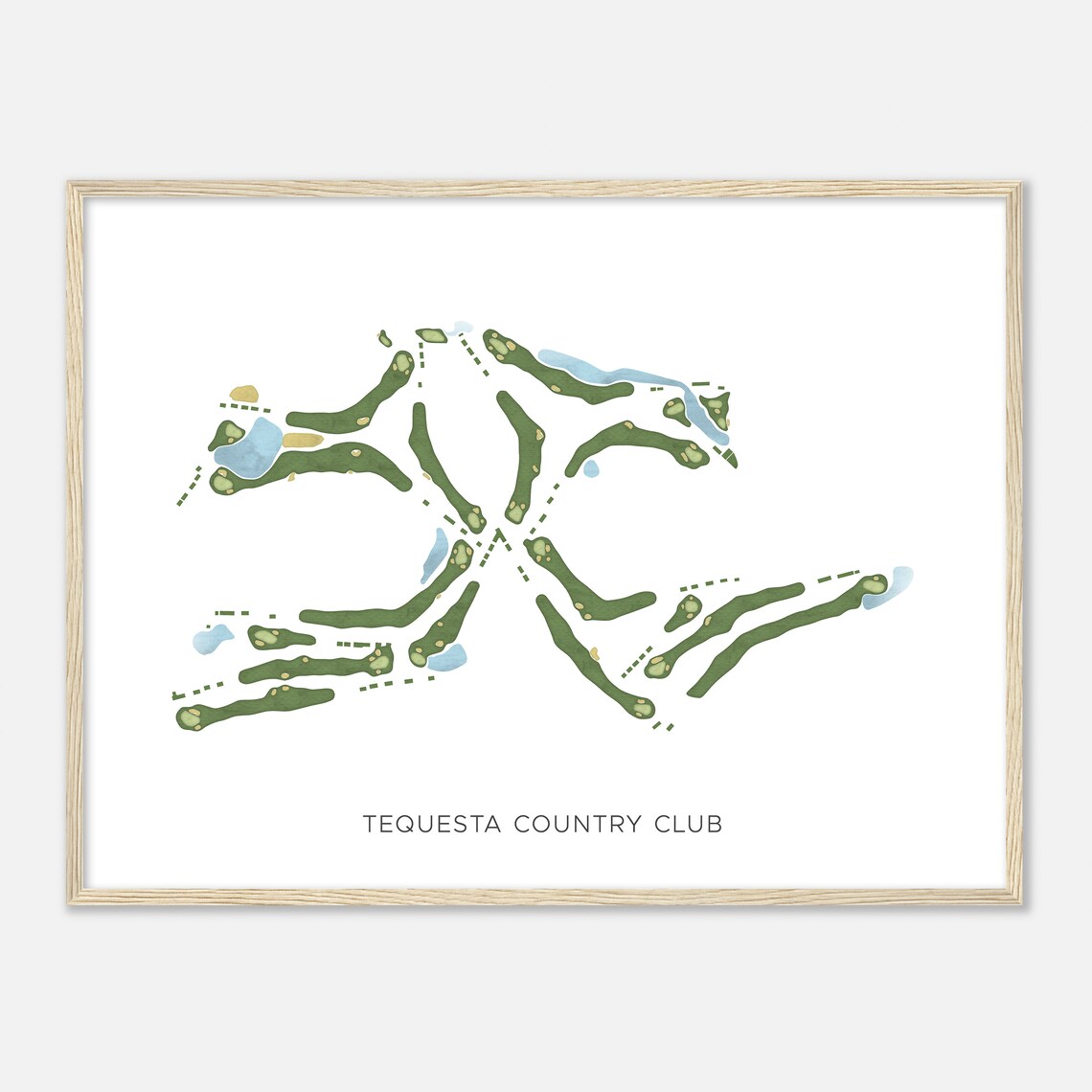 Tequesta Country Club Modern Watercolor Golf Course Map Poster - Image 2