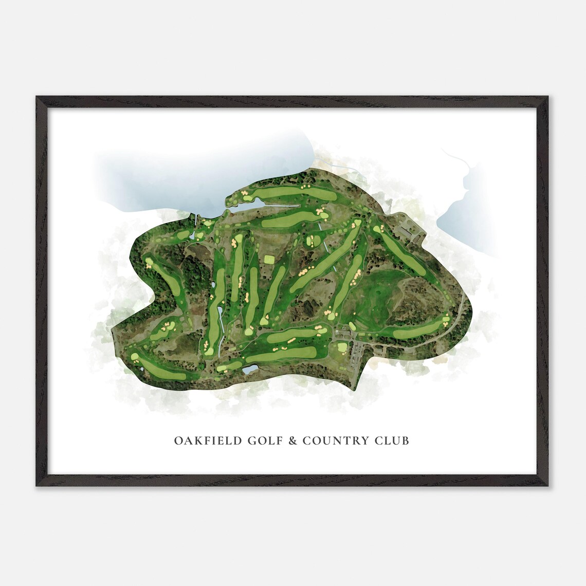 Oakfield Golf & Country Club Oakfield Canada Classic Watercolor Course Map Poster - Image 4