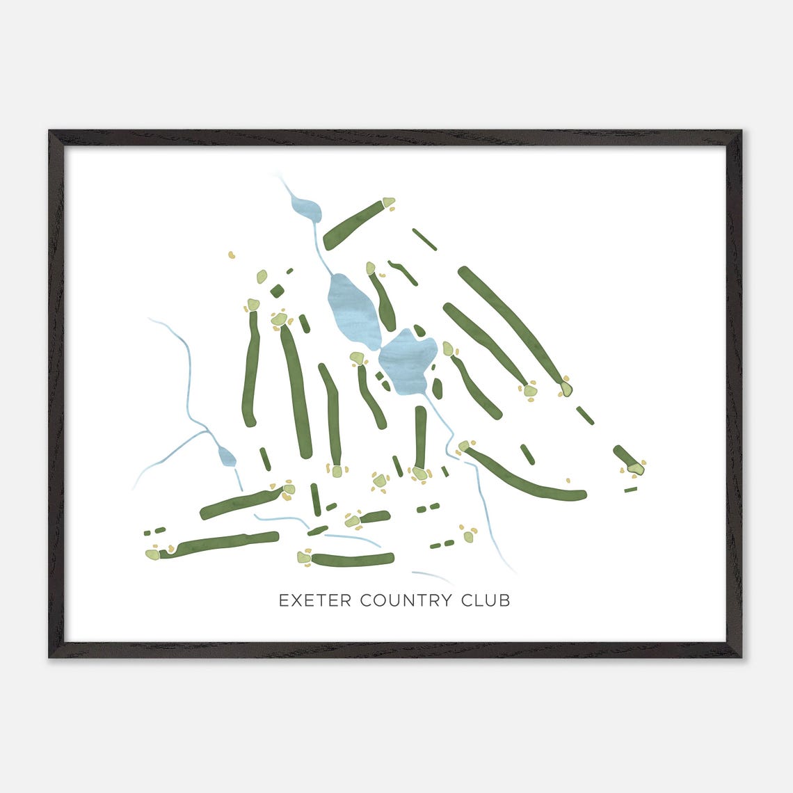 Exeter Country Club Rhode Island Modern Watercolor Map Poster - Image 5