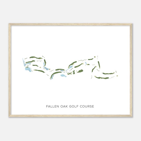 Fallen Oak Golf Course Mississippi Modern Watercolor Map Poster
