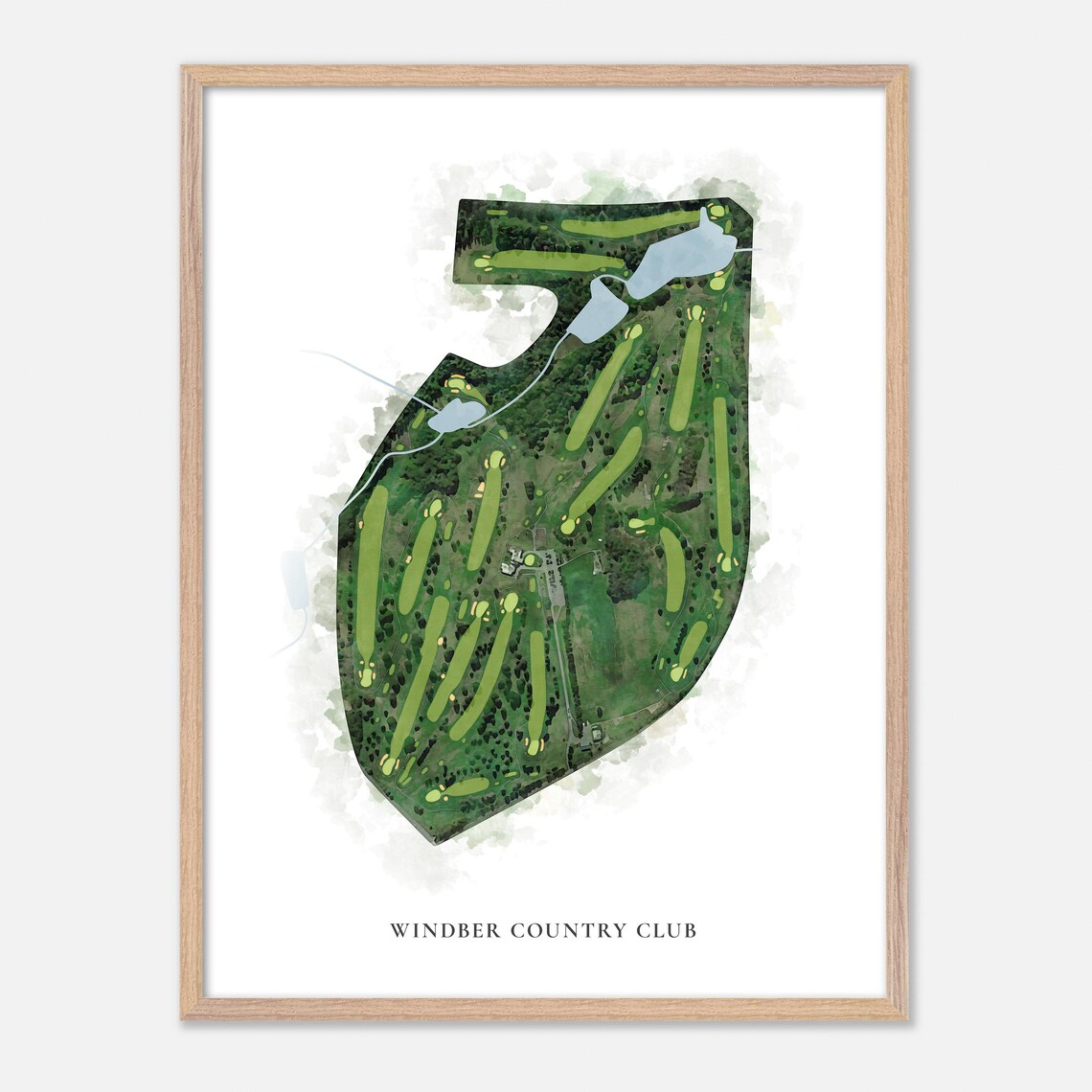 Windber Country Club Salix PA Classic Watercolor Golf Map Poster - Image 2