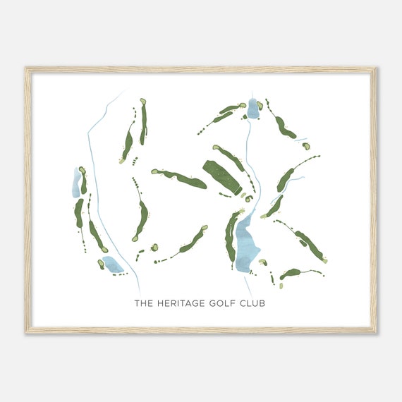 The Heritage Golf Club North Carolina Modern Watercolor Map Golfer Gift Golf Wall Art Golf Poster Print Course Layout