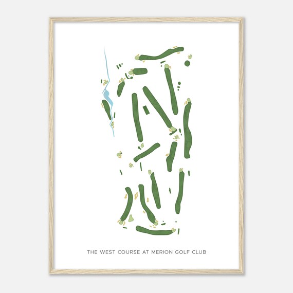 The West Course At Merion Golf Club Pennsylvania Modern Watercolor Map Golfer Gift Golf Wall Art Golf Poster Print Course Layout