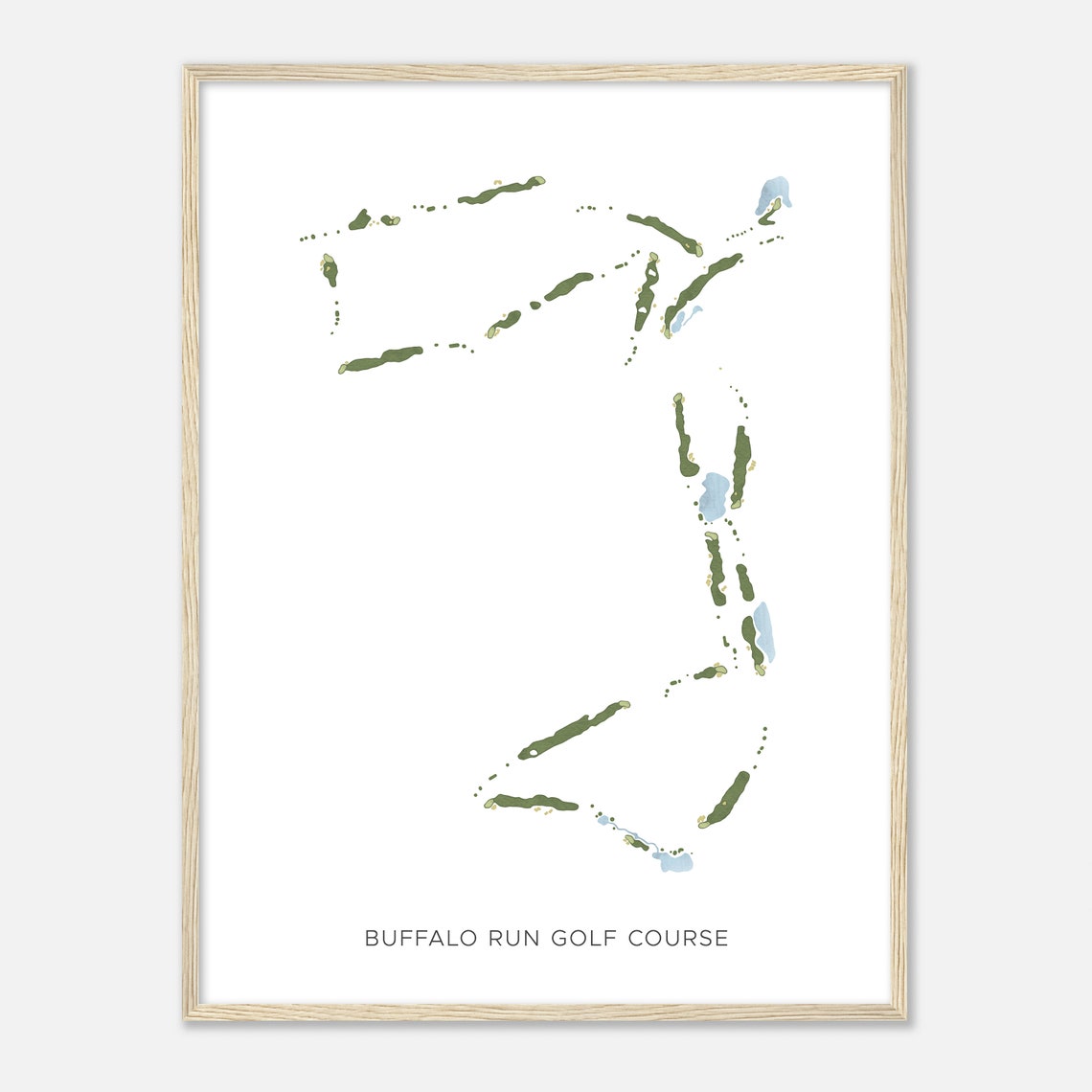 Buffalo Run Golf Course Minimalist Watercolor Map Poster Art