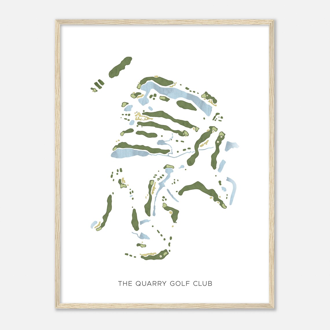 The Quarry Golf Club Minimalist Watercolor Map Golfer Gift Poster