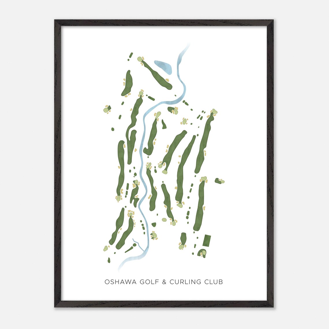 Oshawa Golf Curling Club Modern Watercolor Map, Poster Print - Image 2