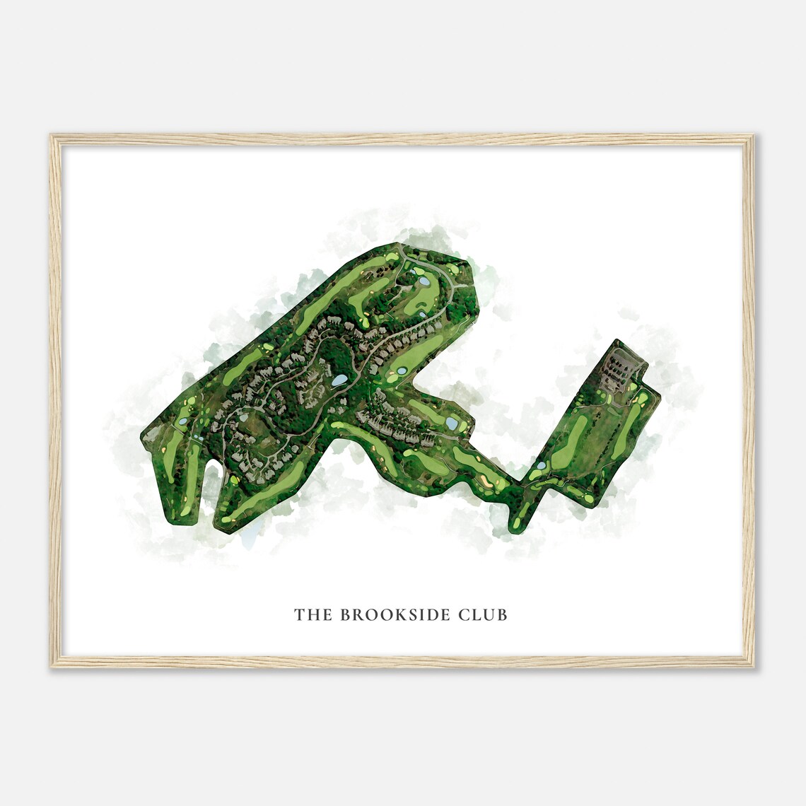 The Brookside Club Massachusetts Classic Watercolor Map Golfer Gift Golf Wall Art Golf Poster Print Course Layout - Image 2