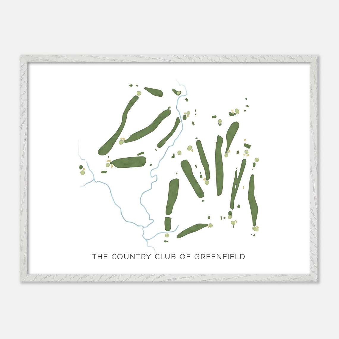 The Country Club of Greenfield Modern Watercolor Course Map Poster - Image 4
