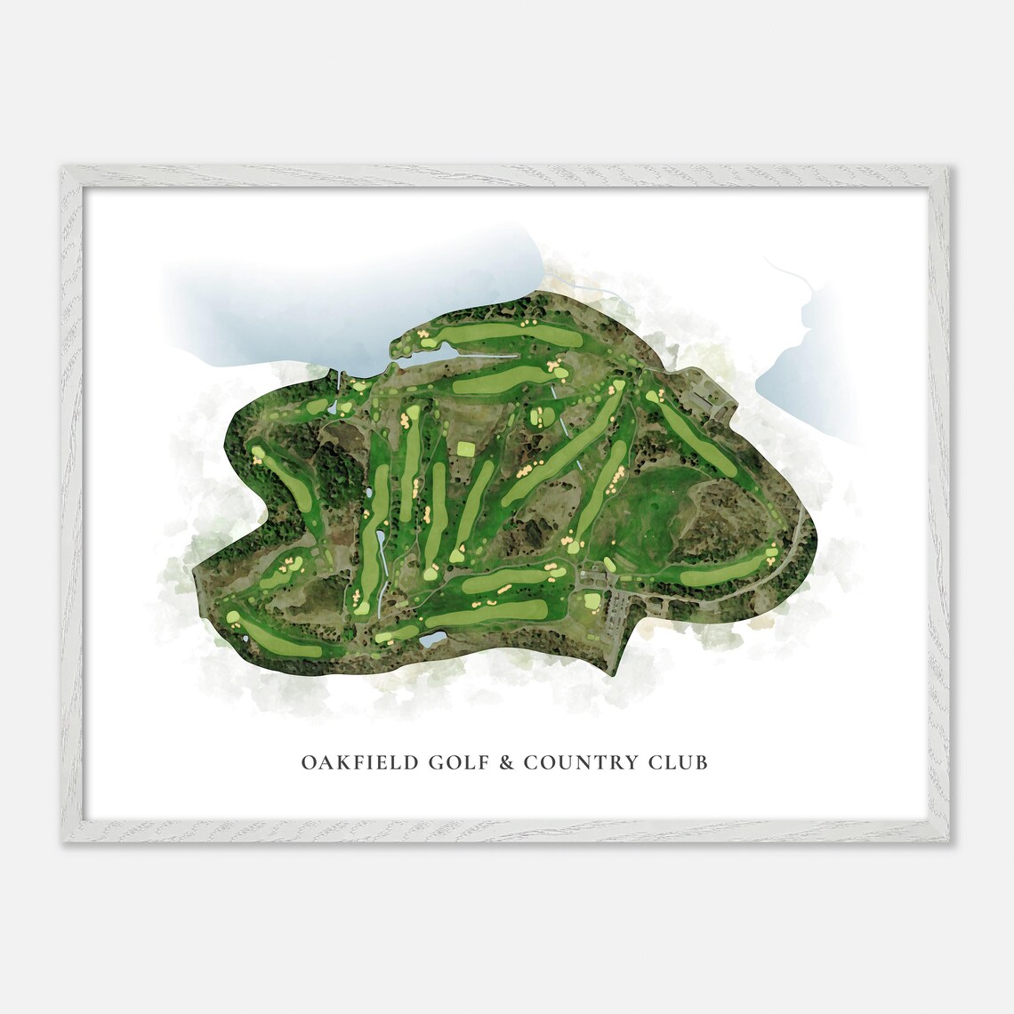 Oakfield Golf & Country Club Oakfield Canada Classic Watercolor Course Map Poster - Image 3