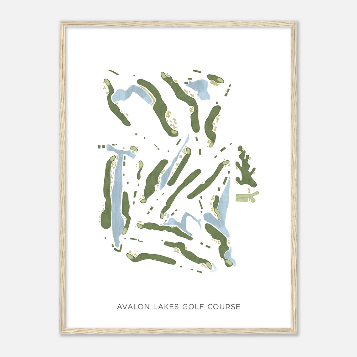 Avalon Lakes Golf Course Ohio Modern Watercolor Map Golfer Gift Golf Wall Art Golf Poster Print Course Layout