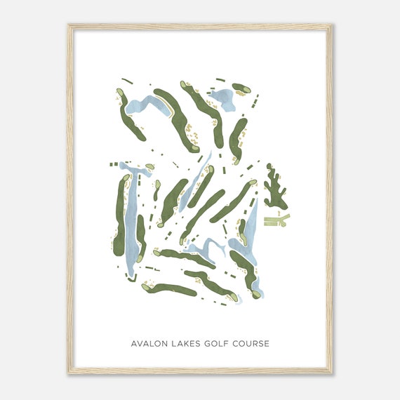 Avalon Lakes Golf Course Ohio Modern Watercolor Map Golfer Gift Golf Wall Art Golf Poster Print Course Layout