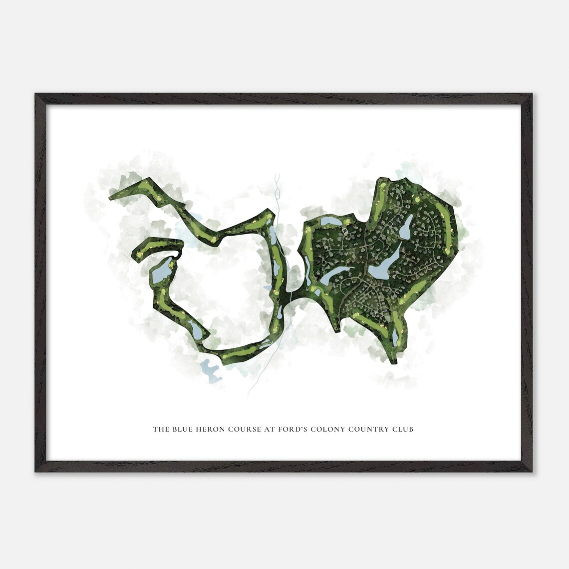 The Blue Heron Course Fords Colony Country Club Williamsburg Map Poster - Image 5