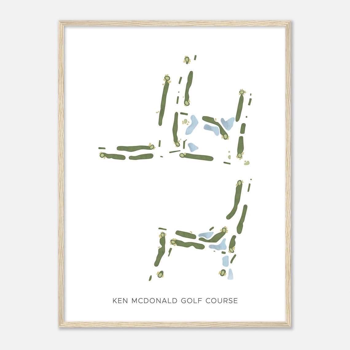 Ken McDonald Golf Course Modern Watercolor Course Map Art Poster - Image 2
